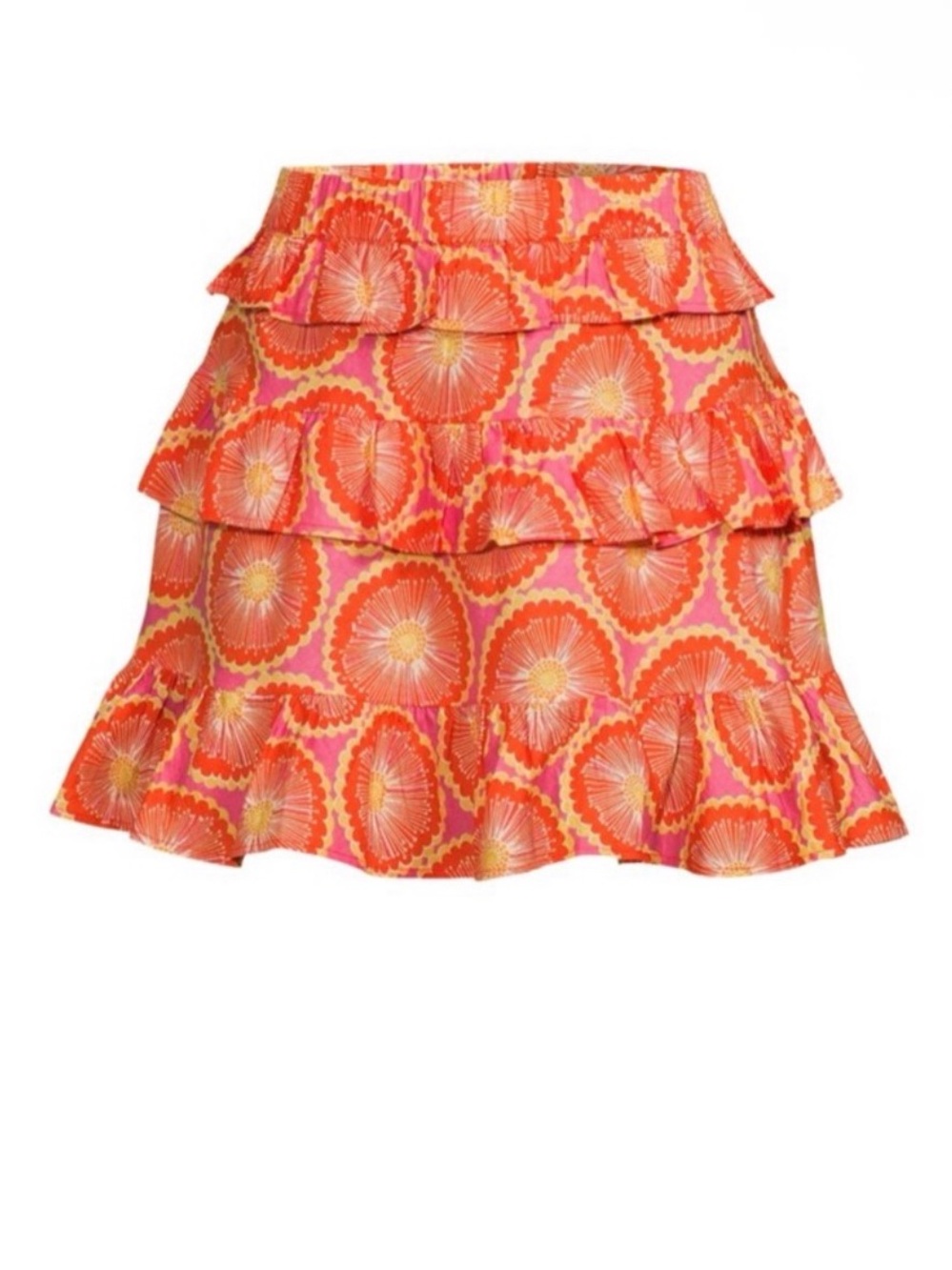 Walter Baker Christie Skirt Orange Blossom Tiered Mini Skirt XS
